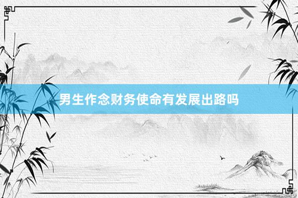 男生作念财务使命有发展出路吗